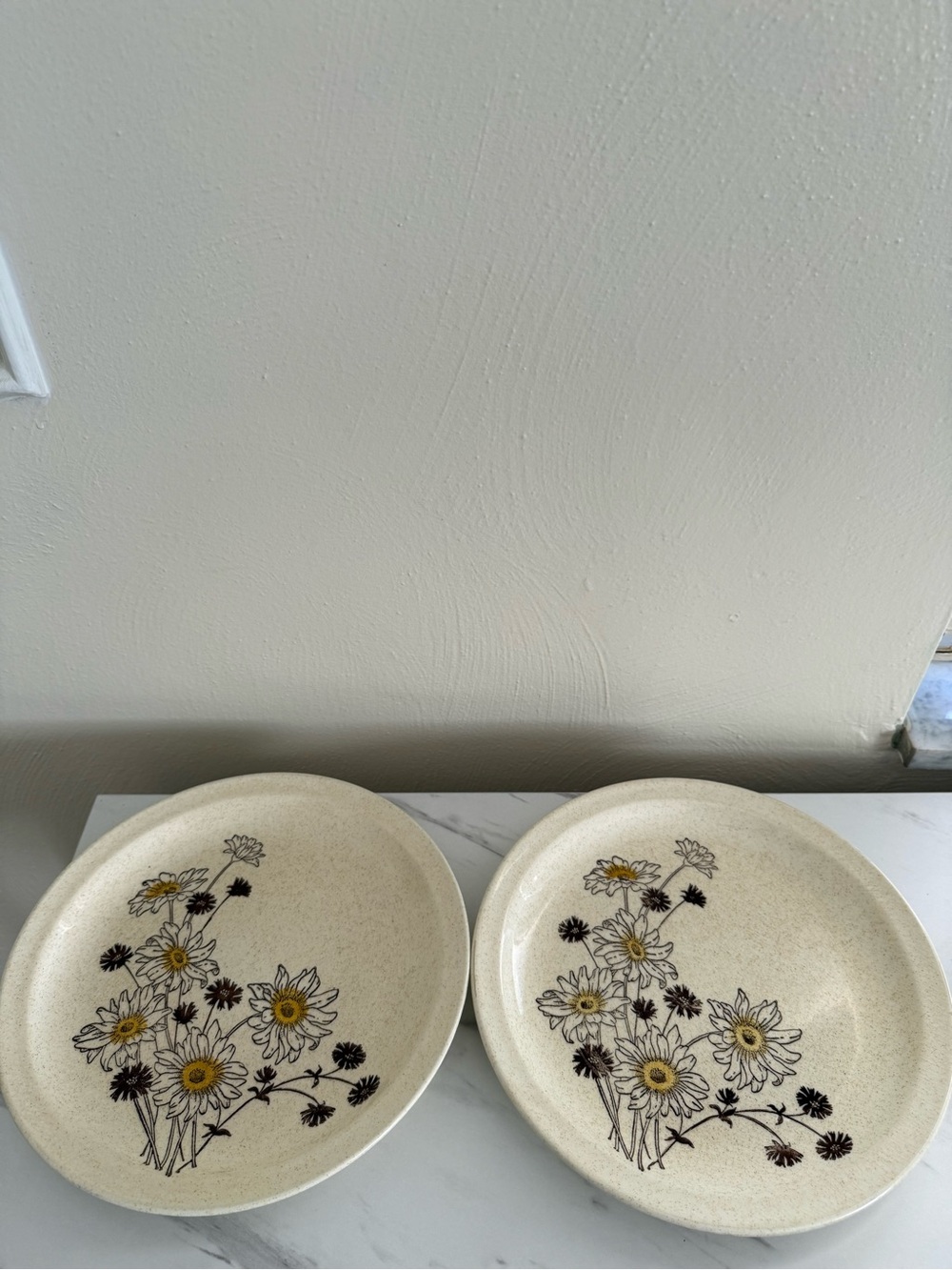 Set of 4-ROYCROFT STONEWARE DAISIES FLOWERS DINNER PLATES